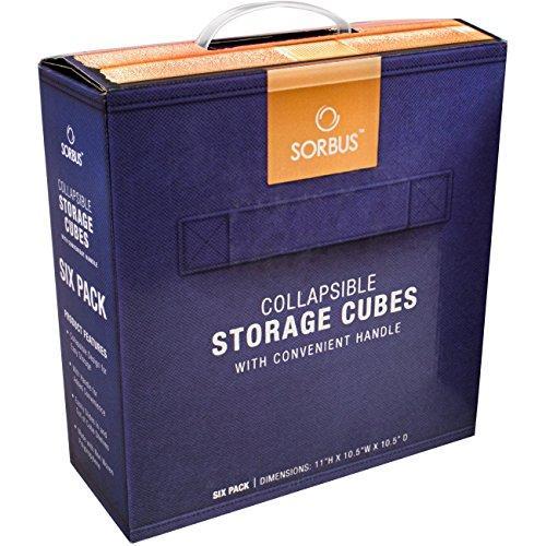 Sorbus Storage Cube Basket Bin, 6 Pack Navy Blue