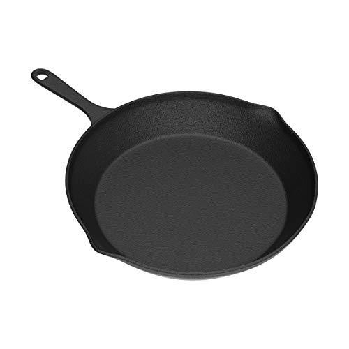 Home-Complete HC-5003 Frying Pans-Set of 3 Cast Iron Pre-Seasoned Nonstick Skillets in 10”, 8”, 6” Cook Eggs, Meat, Pancakes, and More-Kitchen Cookware, 3-Pack, Black