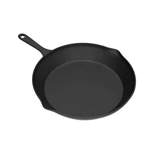 Home-Complete HC-5003 Frying Pans-Set of 3 Cast Iron Pre-Seasoned Nonstick Skillets in 10”, 8”, 6” Cook Eggs, Meat, Pancakes, and More-Kitchen Cookware, 3-Pack, Black