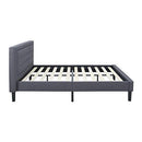 Classic Brands DeCoro Mornington Upholstered Platform Bed | Headboard and Metal Frame with Wood Slat Support | Grey, Queen