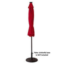 FLAME&SHADE 11 feet Solar Power LED Lights Outdoor Patio Market Umbrella with Crank Lift, Push Button Tilt, Red