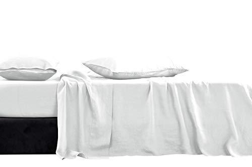 KETHER Luxury Hotel Collection Double Brushed Microfiber - 1800 Series - Twin Size Sheet Set with 15 Inch Deep Pocket (Solid White) - 3 Piece Set - Wrinkle Free, Stain Resistant Bed Sheet Set