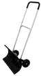 Power Heavy Duty Rolling Snow Pusher with 6” Pivot Wheels (Black Color)