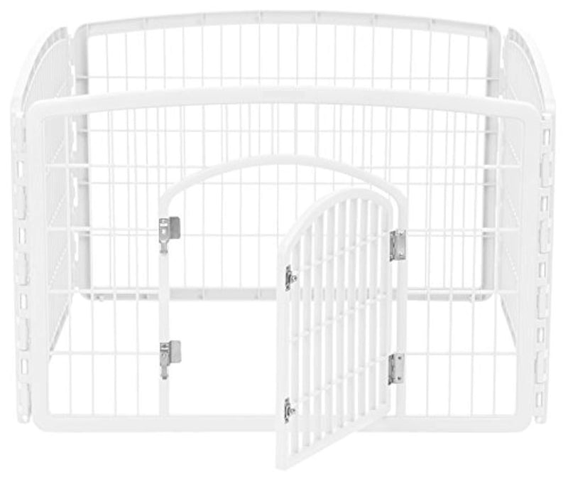 IRIS 24'' Exercise 4-Panel Pet Playpen with Door, Pearl White by IRIS USA, Inc.