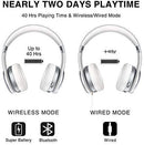 Picun P26 Bluetooth Headphones Over Ear 40H Playtime Hi-Fi Stereo Wireless Headphones Girl Deep Bass Foldable Wired/Wireless/TF for Phone/TV Bluetooth 5.0 Wireless Earphones with Mic Women (Rose Gold)