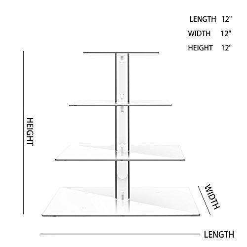 TWING 4 Tier Round Acrylic Cupcake Display Stand,Weeding Party Dessert Stand Tree Tower -Clear Display Holder Tree