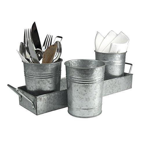 Artland Masonware Picnic Caddy & Planter Set, Galvanized