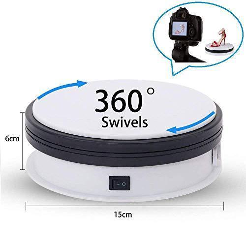 Yuanj Motorized Turntable Display, 360 Degree Electric Rotating Display Turntable for Display Jewelry, Watch, Digital Product, Shampoo, Glass, Bag, Models, Diecast, Jewelry and Collectibles