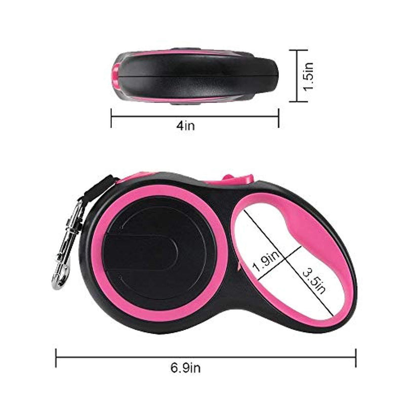 Retractable Dog Leash Heavy Duty Leashes Perfect for Large Medium Small Dog One Button Brake & Lock, Comfortable Hand Grip, Tangle Free with Anti-Slip Handle 16ft