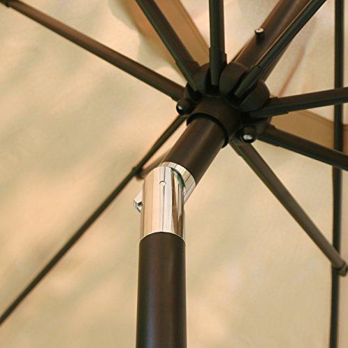 Sunnyglade 9' Patio Umbrella Outdoor Table Umbrella with 8 Sturdy Ribs (Tan)