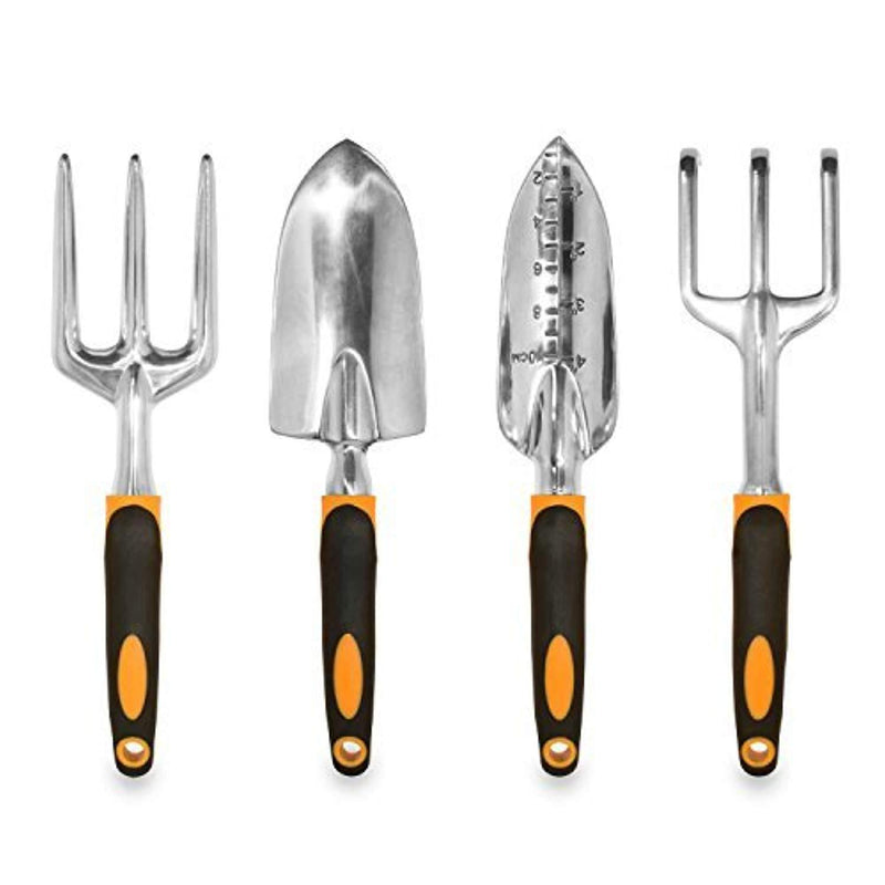 Gardening Tools, Garden Tools, Garden Tool Set, 5 Pieces Kit Gardening Gift Set, with 4 Heavy Duty Cast-Aluminium Tools and Garden Storage (3T)