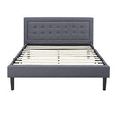 Classic Brands DeCoro Mornington Upholstered Platform Bed | Headboard and Metal Frame with Wood Slat Support | Grey, Queen