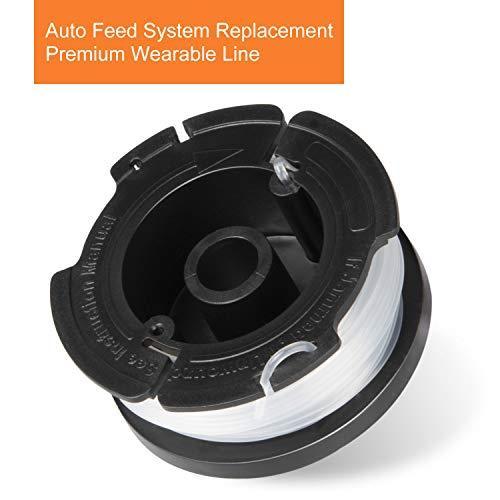 Deyard Trimmer Spool for BLACK + DECKER Autofeed System Replacement Durable AF-100 String Trimmer Edger, 30ft 0.065 inch Line String Trimmer (6 Replacement Spool, 1 Spool Cap, 1 Spring)