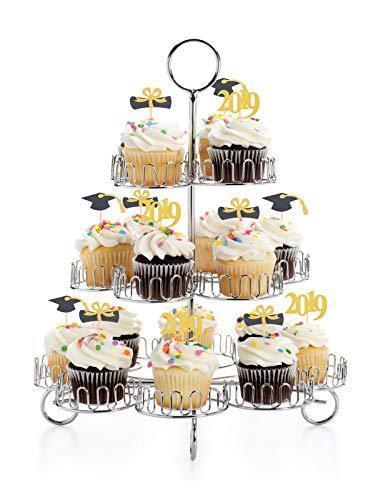 Qibote Graduation Cupcake Toppers 2019 Graduation Party Cake Decorations Cupcake Topper Picks Class of 2019 Graduation Party Supplies (48 PCS)