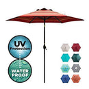 Abba Patio Outdoor 9-Feet Table Umbrella with Push Button Tilt and Crank Lift, Turquoise Striped