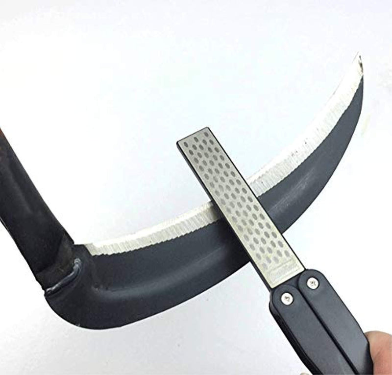 NPYPQ 400/600 Grit Pocket Folding Diamond Knife scissors Sharpener Double-Sided Sharpening Stone for Outdoor Camping Garden Kitchen Tool (New Black)
