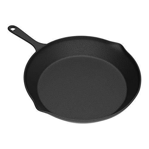 Home-Complete HC-5003 Frying Pans-Set of 3 Cast Iron Pre-Seasoned Nonstick Skillets in 10”, 8”, 6” Cook Eggs, Meat, Pancakes, and More-Kitchen Cookware, 3-Pack, Black