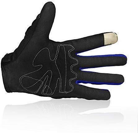 Motorcycle gloves Full finger durable for road racing bike summer spring Powersports support touch screen BLUE-M