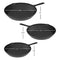 Home-Complete HC-5003 Frying Pans-Set of 3 Cast Iron Pre-Seasoned Nonstick Skillets in 10”, 8”, 6” Cook Eggs, Meat, Pancakes, and More-Kitchen Cookware, 3-Pack, Black