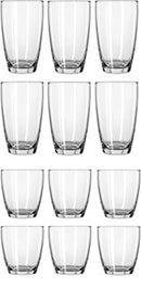 Circleware 44539 Smooth Huge Set of 12 Drinking Glasses & Whiskey Cups, Home & Kitchen Entertainment Glassware for Water, Beer, Juice, Ice Tea, Bar Beverage Gifts, 6-16oz & 6-13oz, Clear-Edition 12pc