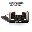 Umien Boot Scraper Brush Outdoor - Deluxe Folding Boot Cleaner Scrubber, No Mounting Required Indoor and outdoor use - Includes Extra Shoe Brush - Easy to Use For Children & Adults