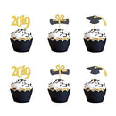 Qibote Graduation Cupcake Toppers 2019 Graduation Party Cake Decorations Cupcake Topper Picks Class of 2019 Graduation Party Supplies (48 PCS)