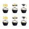 Qibote Graduation Cupcake Toppers 2019 Graduation Party Cake Decorations Cupcake Topper Picks Class of 2019 Graduation Party Supplies (48 PCS)