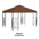 BenefitUSA Brown Double Tier Replacement 10'X10'Gazebo Canopy top Patio Pavilion Cover Sunshade plyester