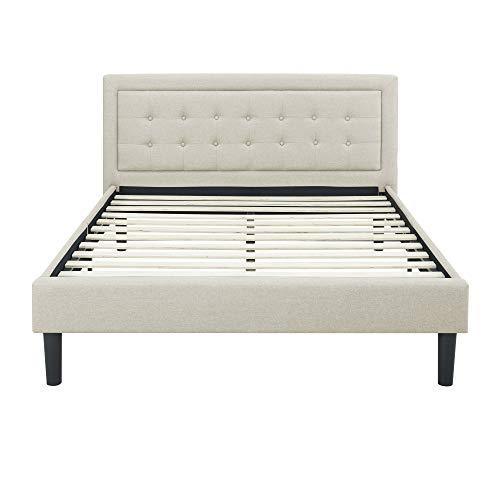 Classic Brands DeCoro Mornington Upholstered Platform Bed | Headboard and Metal Frame with Wood Slat Support | Grey, Queen