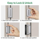 Home Security Door Lock, Upgrade Easy Open Childproof Door Reinforcement Lock with 3" Stop Withstand 800 lbs for Inward Swinging Door, Add Extra Lock to Defend Your Home Safe (Silver)