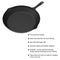 Home-Complete HC-5003 Frying Pans-Set of 3 Cast Iron Pre-Seasoned Nonstick Skillets in 10”, 8”, 6” Cook Eggs, Meat, Pancakes, and More-Kitchen Cookware, 3-Pack, Black