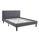 Classic Brands DeCoro Mornington Upholstered Platform Bed | Headboard and Metal Frame with Wood Slat Support | Grey, Queen