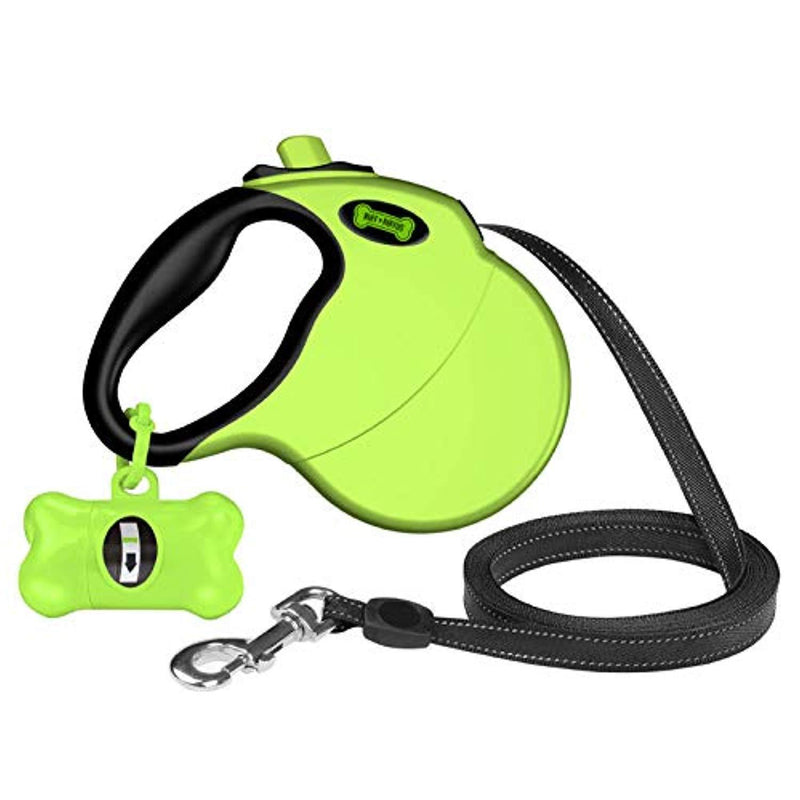 Ruff 'n Ruffus Retractable Dog Leash with Free Waste Bag Dispenser and Bags + Bonus Bowl | Heavy-Duty 16ft Retracting Pet Leash | 1-Button Control | Durable