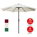 UHINOOS 9 ft Patio Umbrella,Outdoor Umbrella with Crank and 8 Ribs,100% Polyester Aluminum Alloy Pole Tilt Button Outside Table Umbrella.Fade Resistant Water Proof Patio Table Umbrella,Ivory