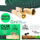 50/100ft Expandable Garden Hose Expanding Water Hoses,Flexible Lightweight Gardening Hoses No Kink, Outdoor Yard Cloth Expandable Hose with 100% Solid Brass Valve 9 Function Hose Nozzle (Black 100FT)