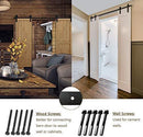 Homlux 6ft Heavy Duty Sturdy Sliding Barn Door Hardware Kit Single Door - Smoothly and Quietly - Simple and Easy to Install - Fit 1 3/8-1 3/4" Thickness Door Panel(Black)(J Shape Hangers)