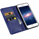 iPhone 8 case iPhone 7 case ZOVER Genuine Leather Case Flip Folio Book Case Wallet Cover with Kickstand Feature Card Slots & ID Holder and Magnetic Closure for iPhone 7 and iPhone 8 Navy Blue