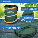 GloryTec 3-Pack Collapsible Garden Bag 45 Gallons Each - Heavy-Duty Gardening Container - Comparative-Winner 2018 - Reusable Trash Can for Leaf, Lawn and Yard Waste - Premium Bagster