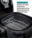 XL Air Fryer Accessories XL for Power Airfryer XL Gowise and Phillips, Deluxe Set of 6(+ recipe book), Fit all 5.3QT - 5.8QT and UP,Black