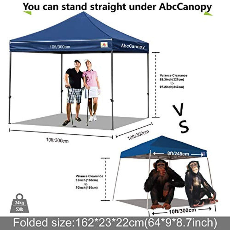 ABCCANOPY Pop up Canopy Tent Commercial Instant Shelter with Wheeled Carry Bag, 10x10 FT Navy Blue