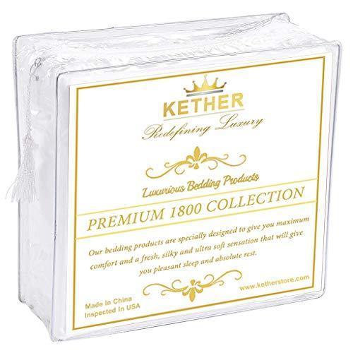 KETHER Luxury Hotel Collection Double Brushed Microfiber - 1800 Series - Twin Size Sheet Set with 15 Inch Deep Pocket (Solid White) - 3 Piece Set - Wrinkle Free, Stain Resistant Bed Sheet Set