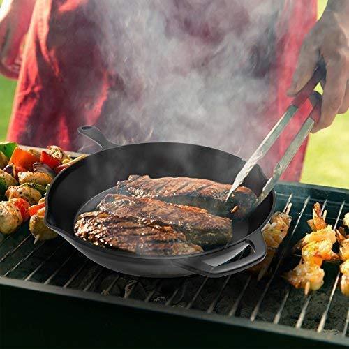 Home-Complete HC-5003 Frying Pans-Set of 3 Cast Iron Pre-Seasoned Nonstick Skillets in 10”, 8”, 6” Cook Eggs, Meat, Pancakes, and More-Kitchen Cookware, 3-Pack, Black