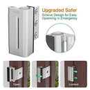 Home Security Door Lock, Upgrade Easy Open Childproof Door Reinforcement Lock with 3" Stop Withstand 800 lbs for Inward Swinging Door, Add Extra Lock to Defend Your Home Safe (Silver)