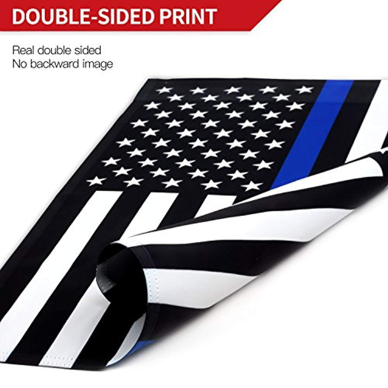 Anley [Double Sided Premium Garden Flag, Thin Blue Line USA Decorative Garden Flags - Weather Resistant & Double Stitched - 18 x 12.5 Inch