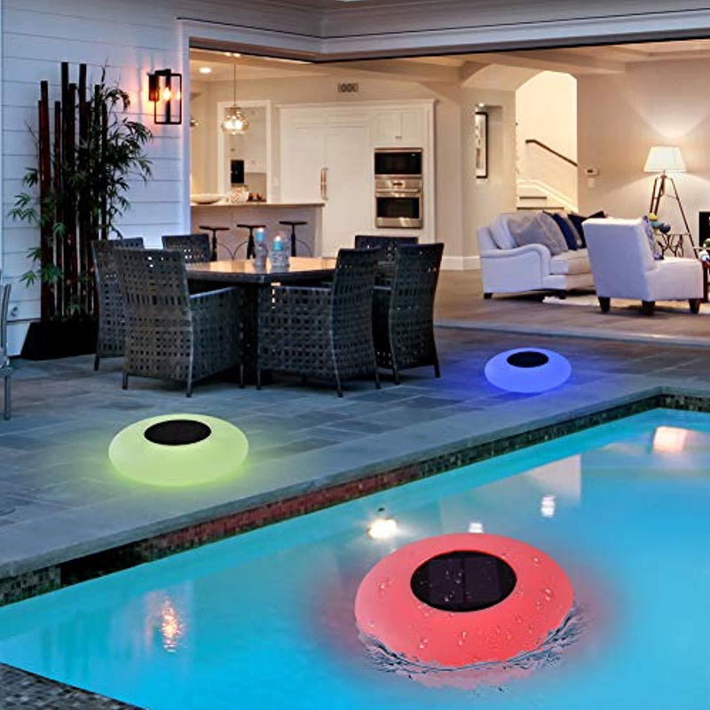 Blibly Swimming Pool Lights Solar Floating Light with Multi-Color LED Waterproof Outdoor Garden Lights