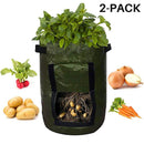 ATEKKi Potato Grow Bags 2-Pack 10 Gallon Planter, Access Flap, Handles, Gardening Planter, Smart Aeration Fabric - Vegetables, Carrot, Tomato, Onion - Growing Planting Bags - Heavy Duty Container Pot