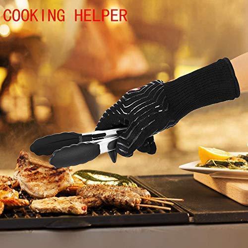 ICCKER Oven Gloves 1112°F (600°C) Extreme Heat Resistant Cooking Gloves for Kitchen, Baking, Fireplace, Grill, BBQ - 14 Inch (36CM) (Glove 1)