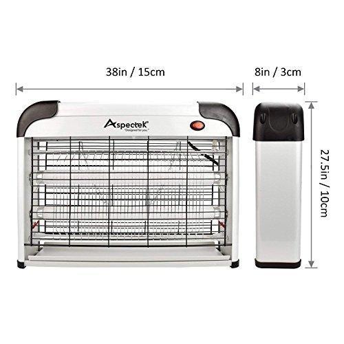 Aspectek UPGRADED 20W Electronic Bug Zapper, Insect Killer - Mosquito, Fly, Moth, Wasp, Beetle & other pests Killer for Indoor Residential & Commercial(2 Pack Replacement Bulbs Included)