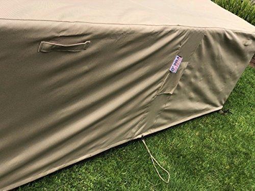 Dola Patio Furniture Covers Large Outdoor Sofa Sectional Furniture Cover Waterproof Beige Super Heavy Polyester Fabric Breathable (85" x 67" x 35")