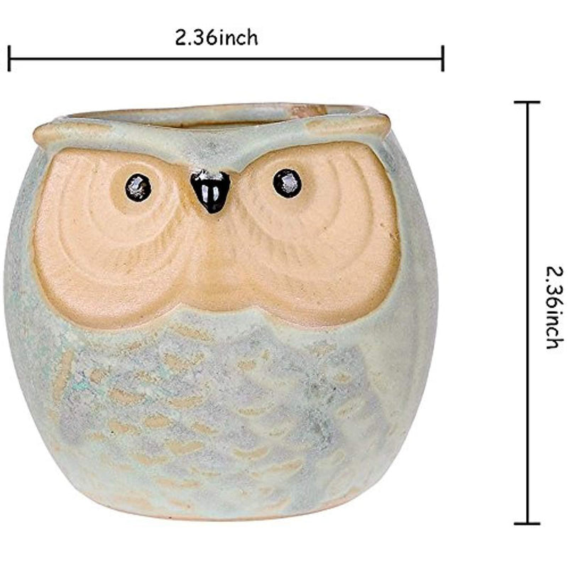 6 Pcs Mini Small Ceramic Owl Succulent Plant Pot Flower Planter Holder Cactus Planter Pot Flower Pot Container Planter